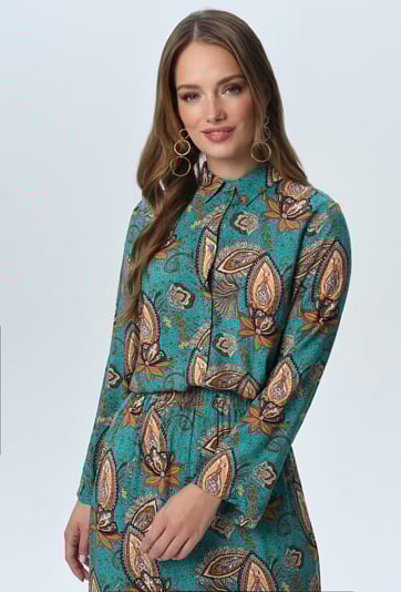 Wiskozowa koszula w  paisley