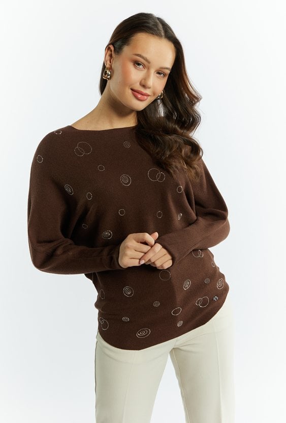 Sweter damski z aplikacjami