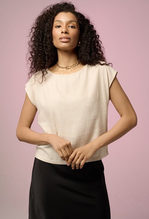 Oversizowa bluzka z wiskozy i lnu