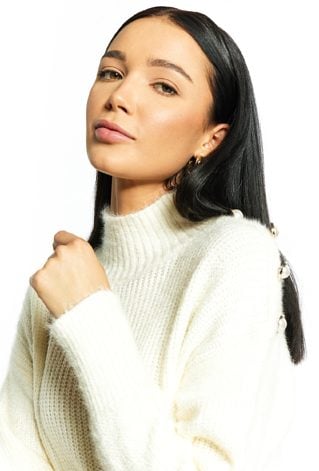 Połyskujący sweter damski