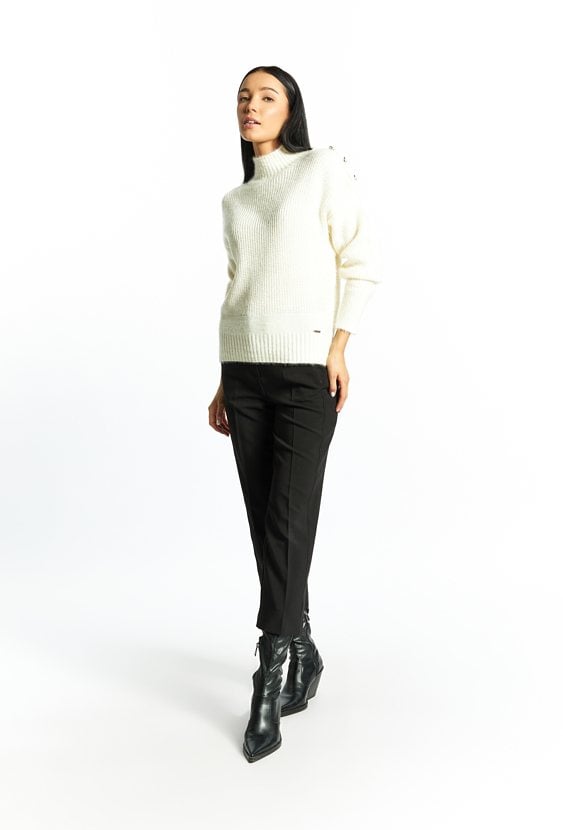 Połyskujący sweter damski