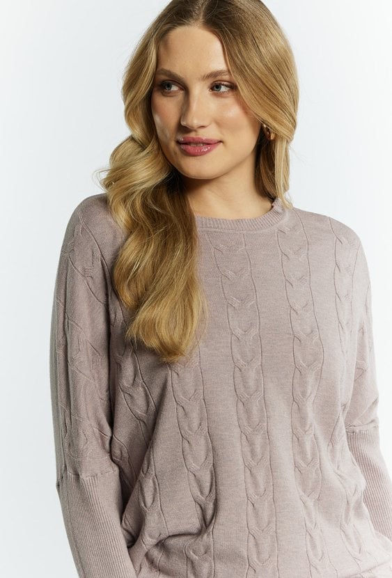 Sweter damski ze splotem