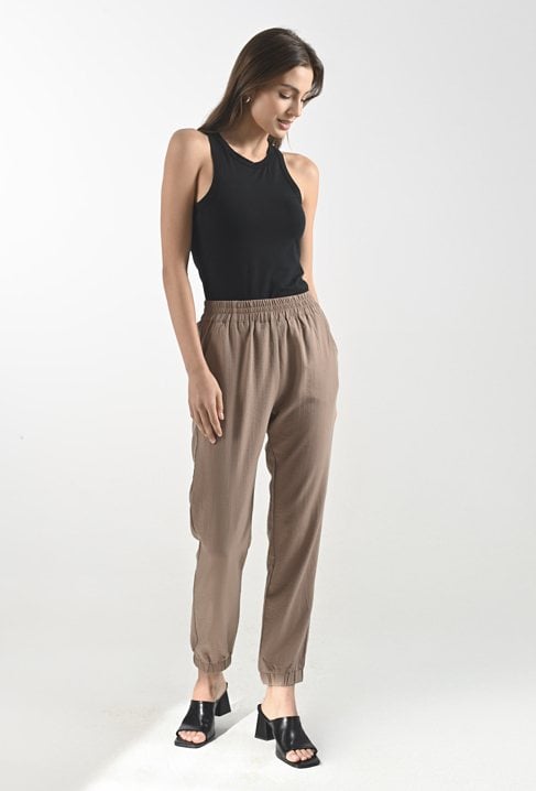 Długie spodnie z dodatkiem wiskozy