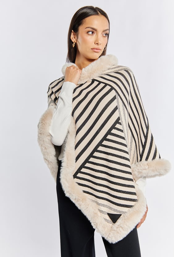 Ponczo damskie w paski