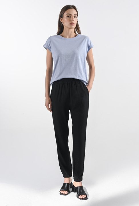 Długie spodnie z dodatkiem wiskozy