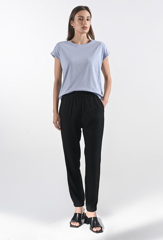 Długie spodnie z dodatkiem wiskozy