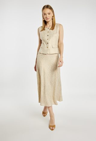 Spódnica damska z dodatkiem lnu