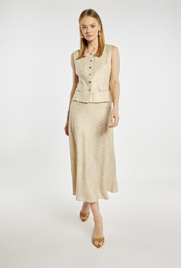 Spódnica damska z dodatkiem lnu