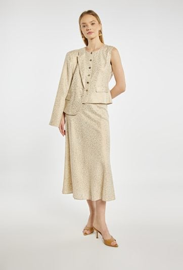 Spódnica damska z dodatkiem lnu