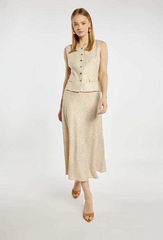 Spódnica damska z dodatkiem lnu