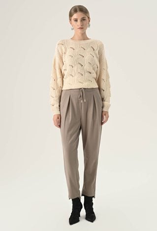 Beżowe spodnie z wiskozą