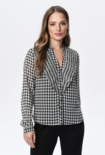 Elegancka bluzka w pepitkę.