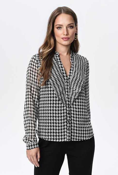 Elegancka bluzka w pepitkę.