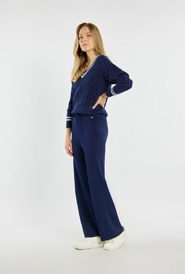 Spodnie damskie z wiązaniem