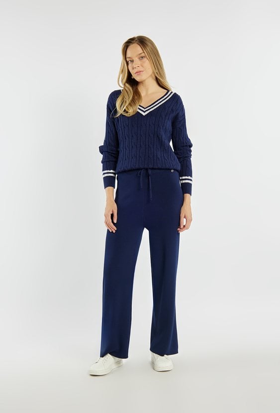 Spodnie damskie z wiązaniem