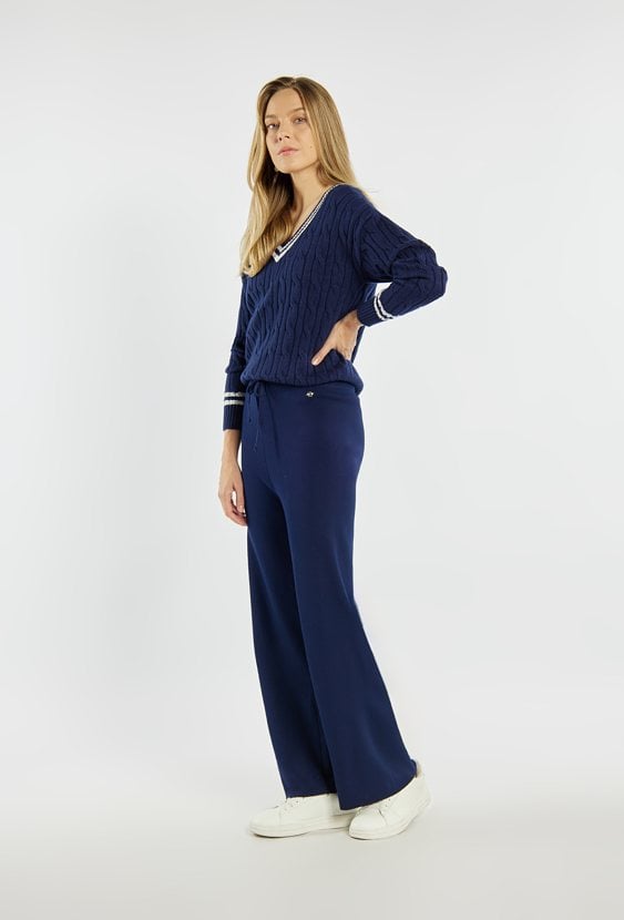 Spodnie damskie z wiązaniem