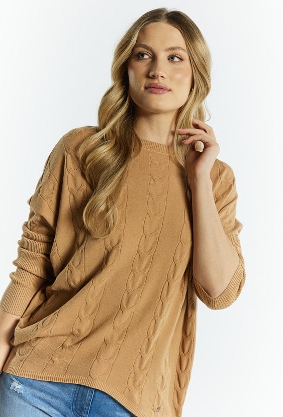 Sweter damski ze splotem