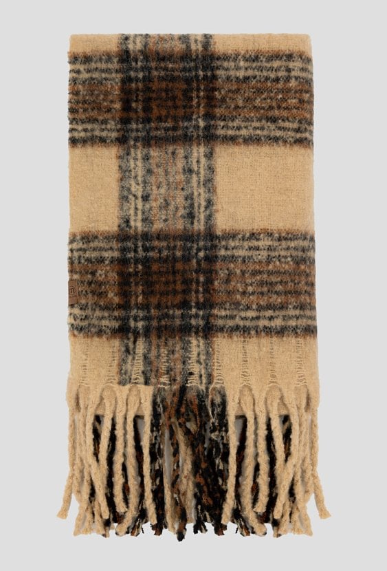 Szalik damski z frędzlami