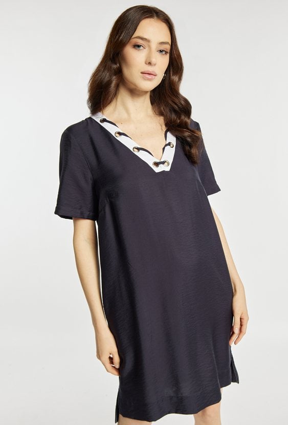 Granatowa sukienka mini