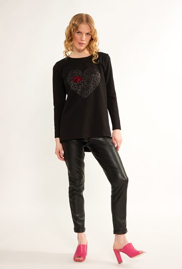 Bluzka z ozdobnym panelem