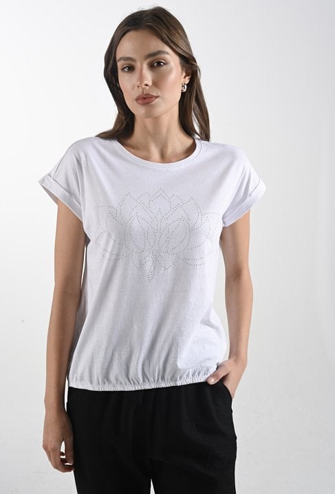 Bawełniany t-shirt z gumką