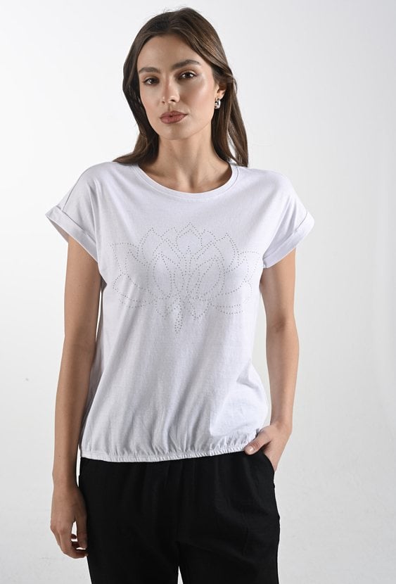 Bawełniany t-shirt z gumką