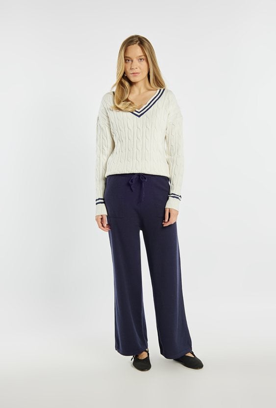 Luźne spodnie z wiązaniem