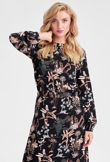 Wiskozowa bluzka z okrągłym dekoltem