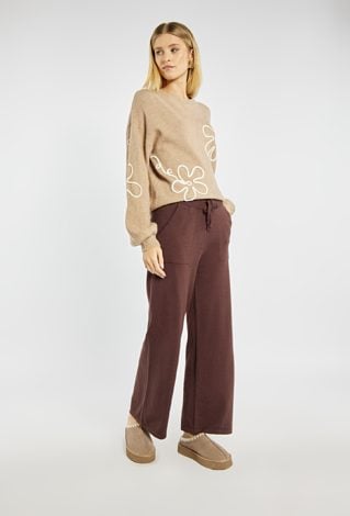 Luźne spodnie z wiązaniem