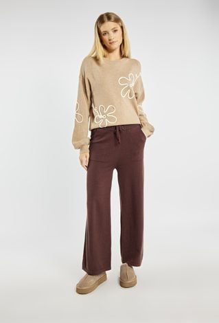 Luźne spodnie z wiązaniem