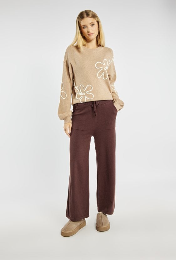 Luźne spodnie z wiązaniem