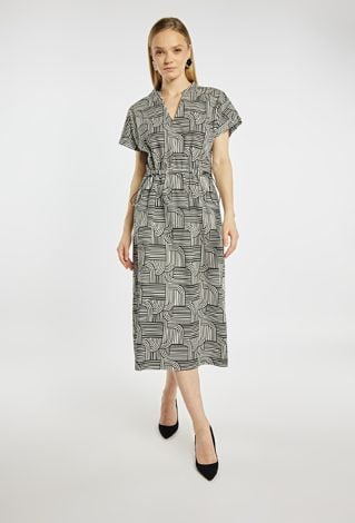 Sukienka midi z wzorem