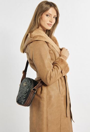 Torebka dwukomorowa na telefon