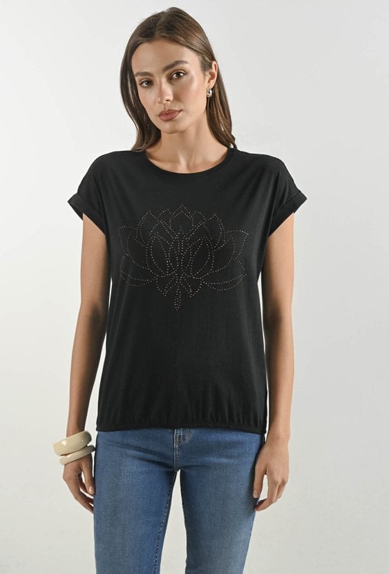 Bawełniany t-shirt z gumką