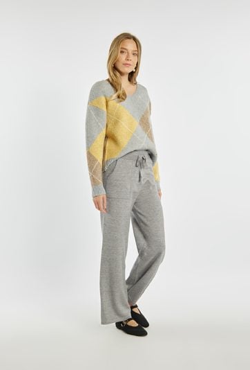 Luźne spodnie z wiązaniem