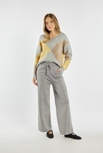 Luźne spodnie z wiązaniem