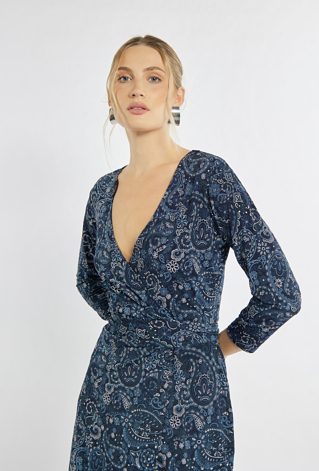 Sukienka z kopertowym dekoltem