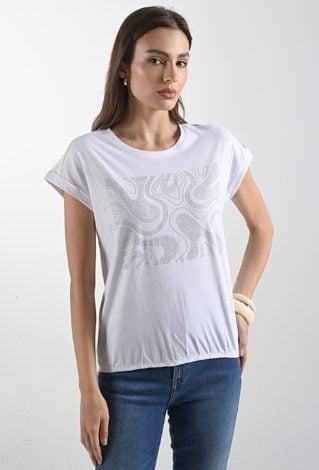 Bawełniany t-shirt z gumką