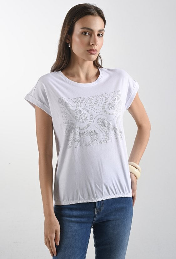 Bawełniany t-shirt z gumką