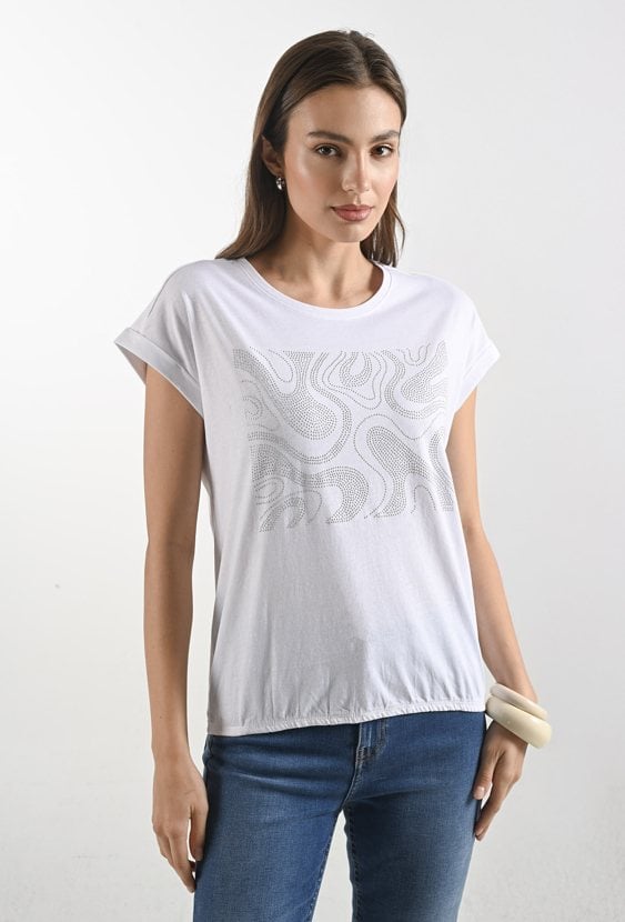 Bawełniany t-shirt z gumką