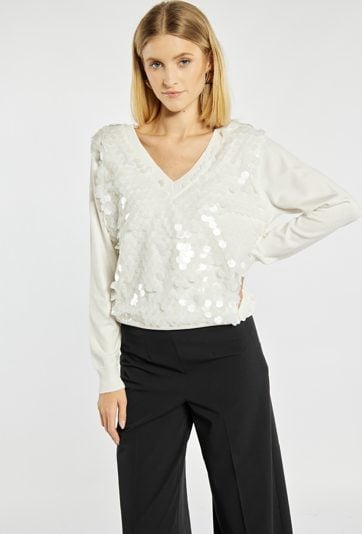 Sweter z dużymi cekinami