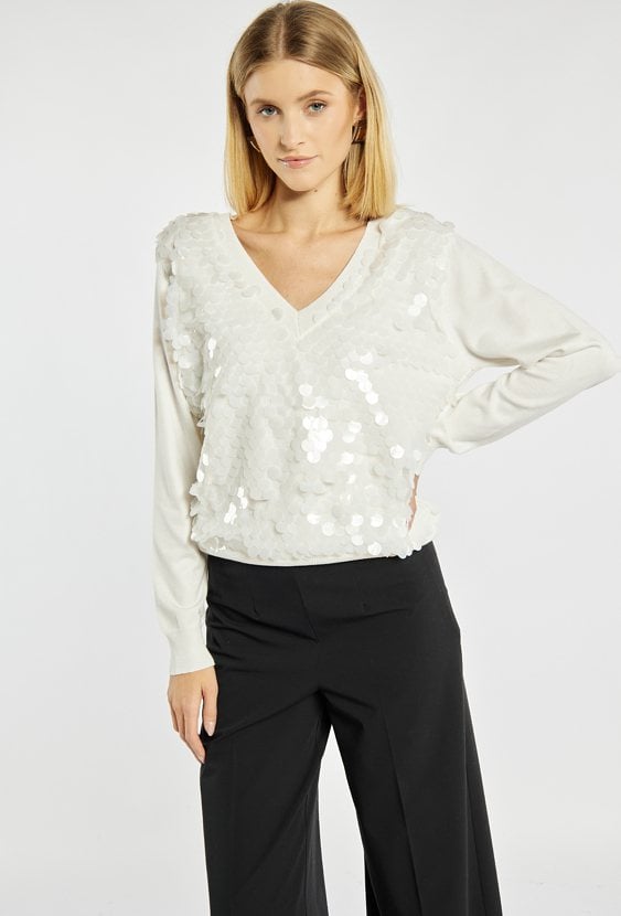 Sweter z dużymi cekinami