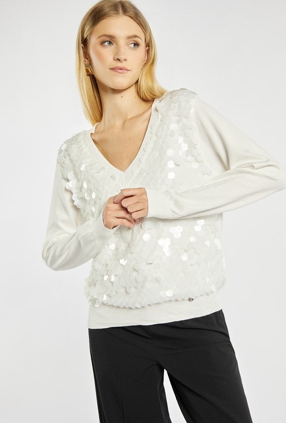 Sweter z dużymi cekinami