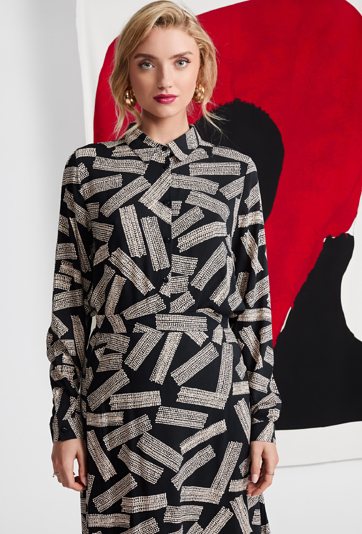 Wiskozowa koszula w ciekawy wzór