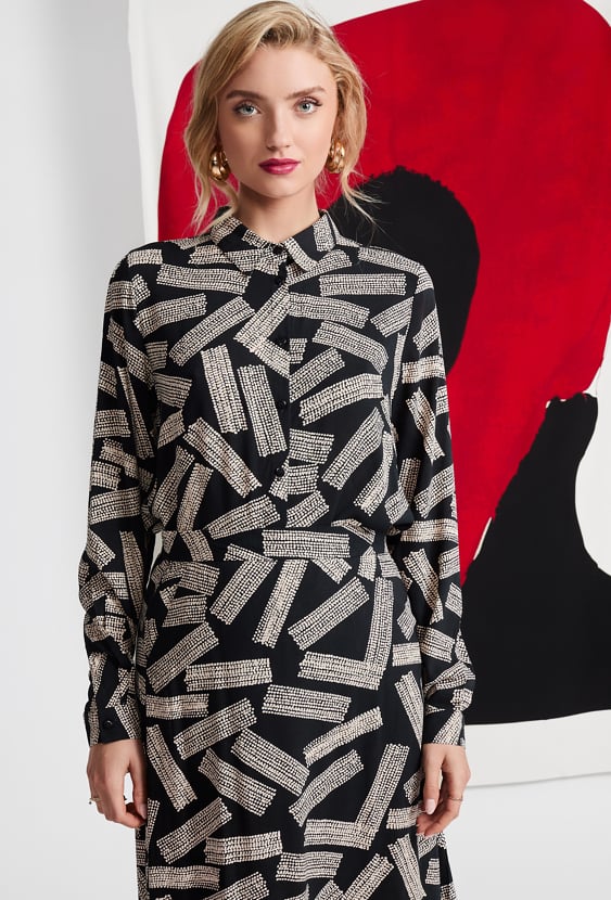 Wiskozowa koszula w ciekawy wzór