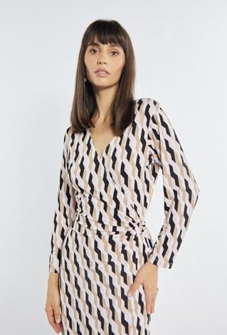 Sukienka z kopertowym dekoltem