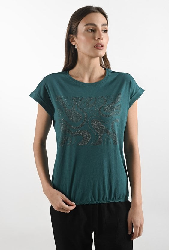 Bawełniany t-shirt z gumką