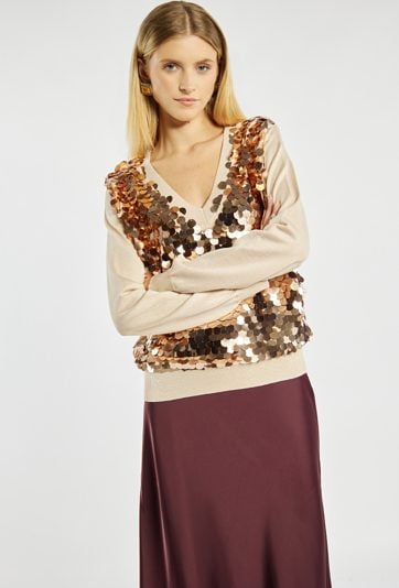 Sweter z dużymi cekinami