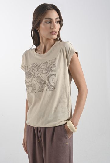 Bawełniany t-shirt z gumką