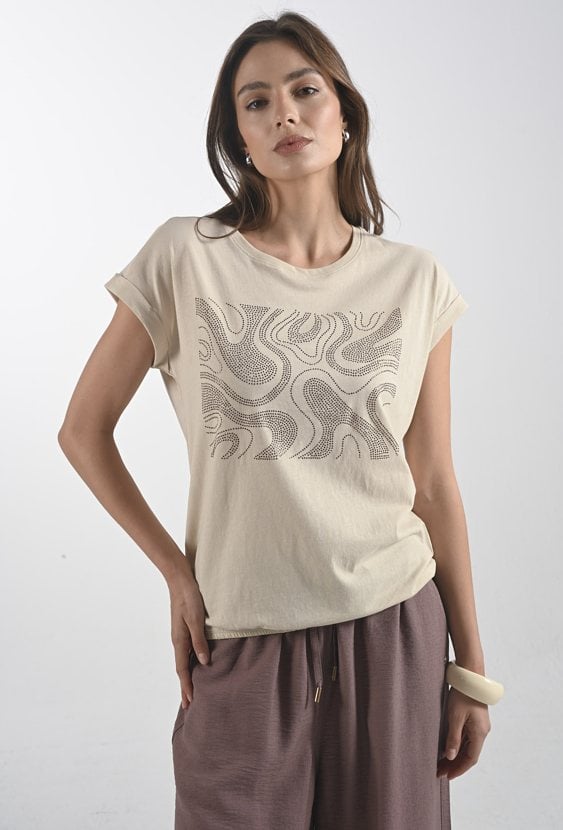 Bawełniany t-shirt z gumką